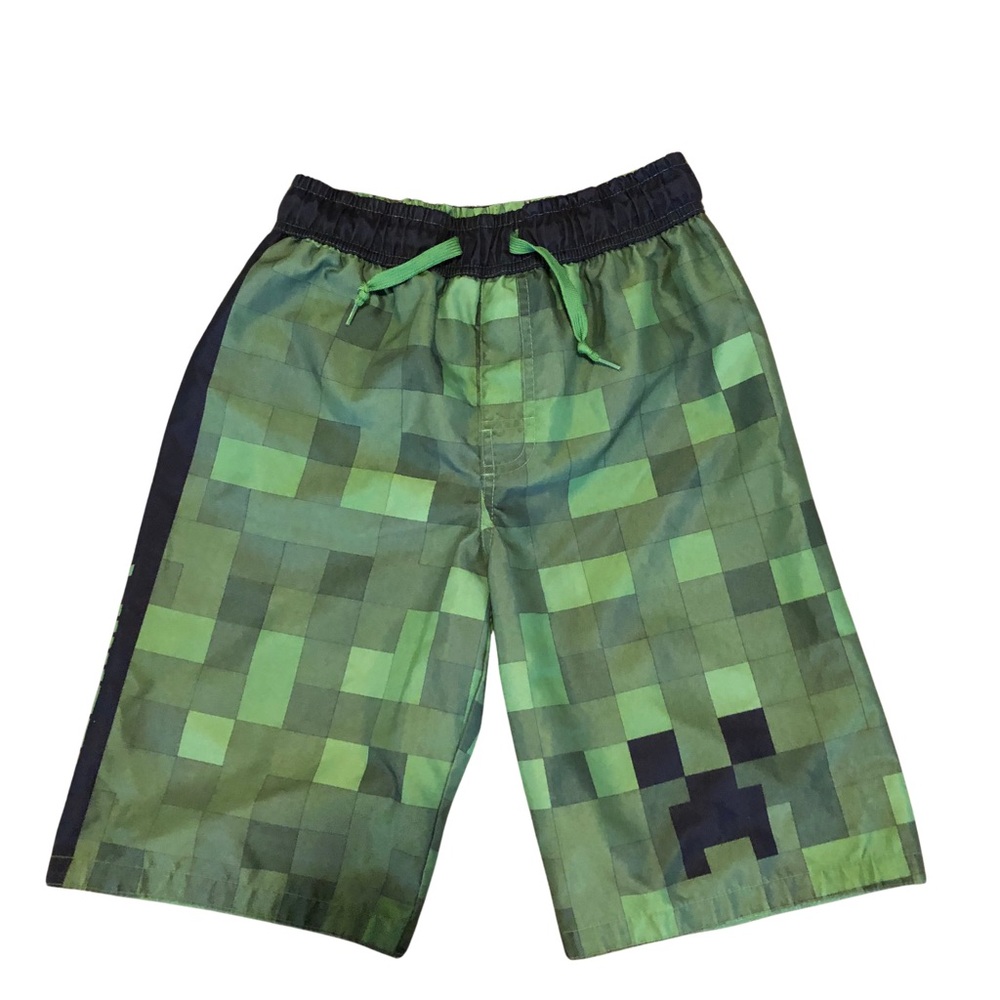 Minecraft Green Boys Swim Shorts Large